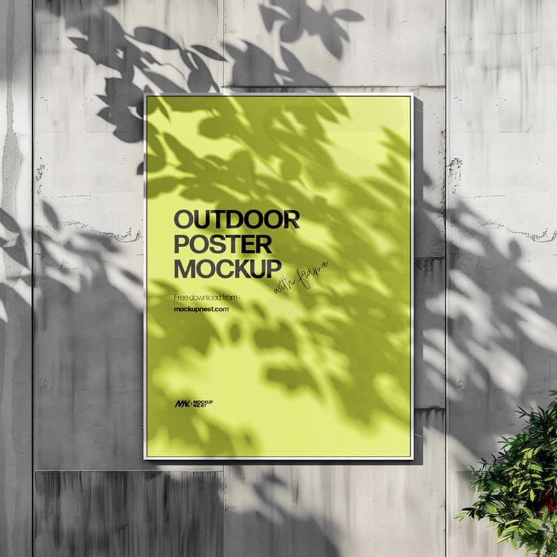 Outdoor Frame Poster Mockup PSD
