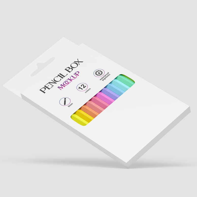 Pencil Box Mockup PSD