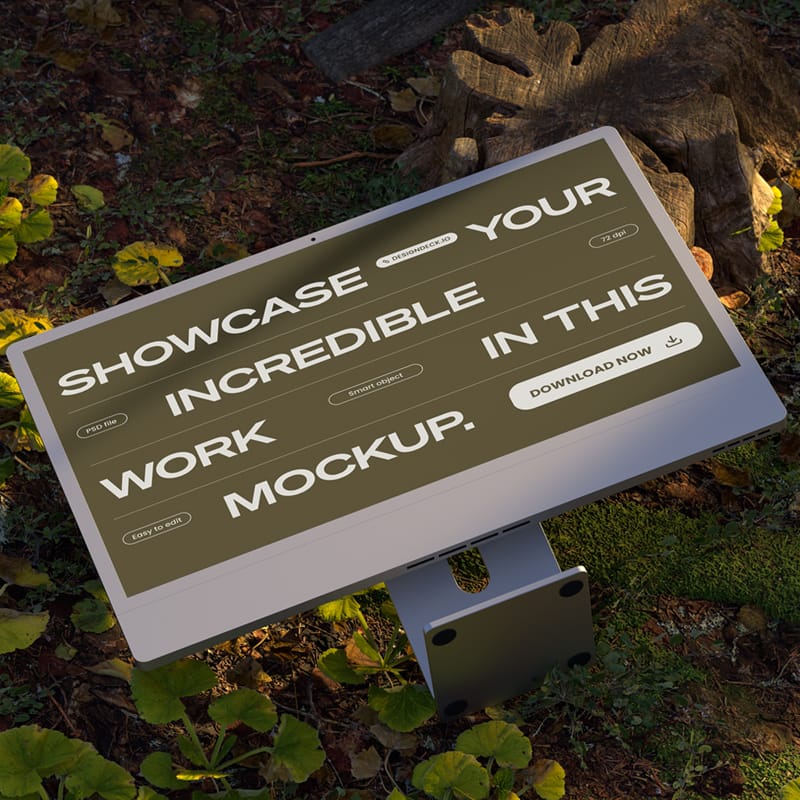 Photo Realistic iMac Mockup PSD