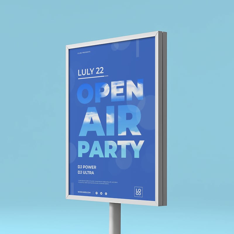 Poster Sign Board Mockup PSD