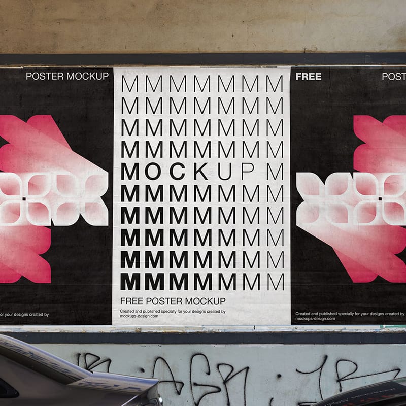 Posters Under the Bridge Mockup PSD