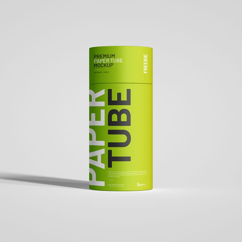 Premium Paper Tube Mockup Template PSD
