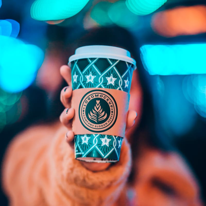 Realistic Coffee Cup Mockup Template PSD