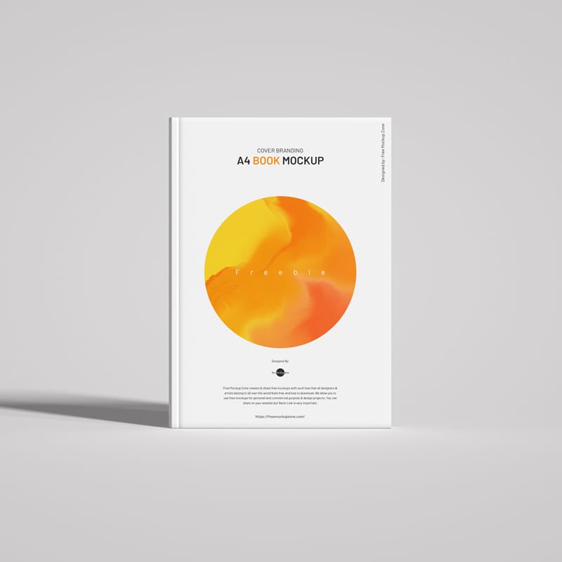 Realistic Cover Branding A4 Book Mockup PSD
