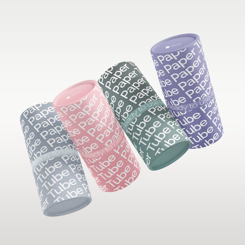 Realistic Paper Tube Mockup PSD