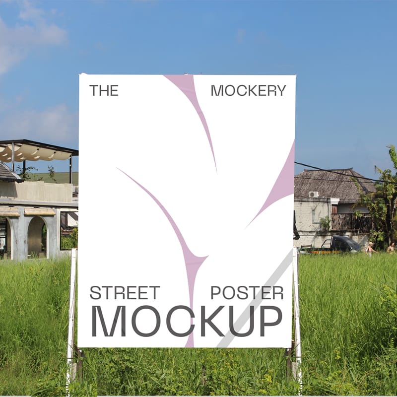 Realistic Street Poster Mockup Design PSD