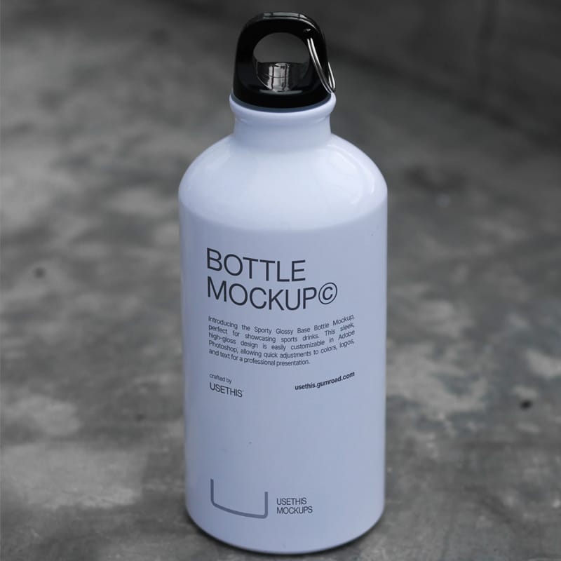 Realistic Water Bottle Mockup Template PSD