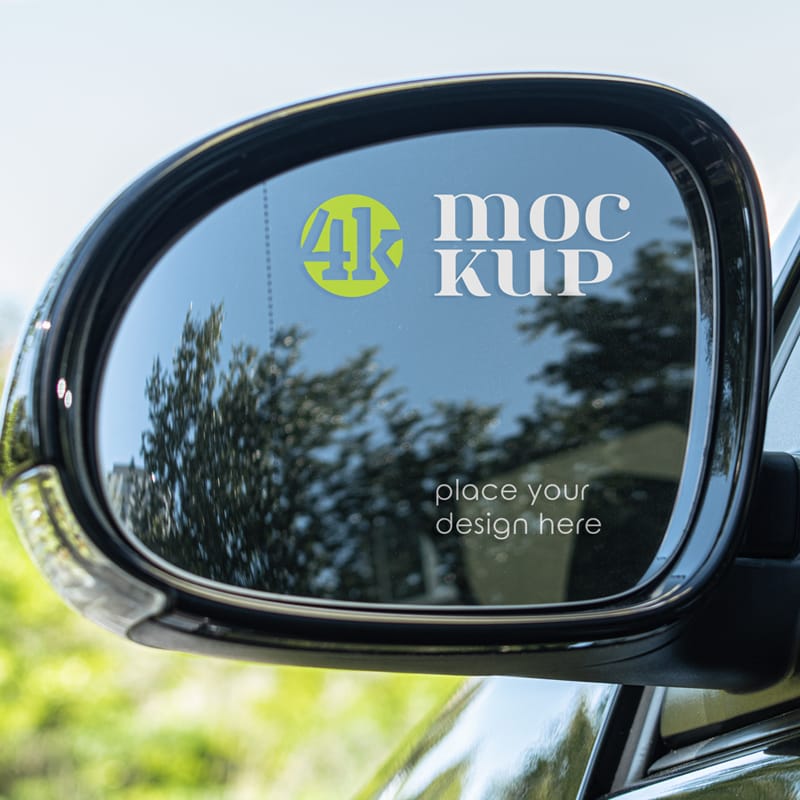Rearview Mirror Decal Mockup PSD