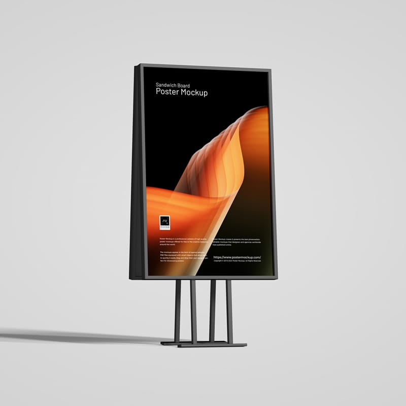 Sandwich Board Poster Mockup PSD