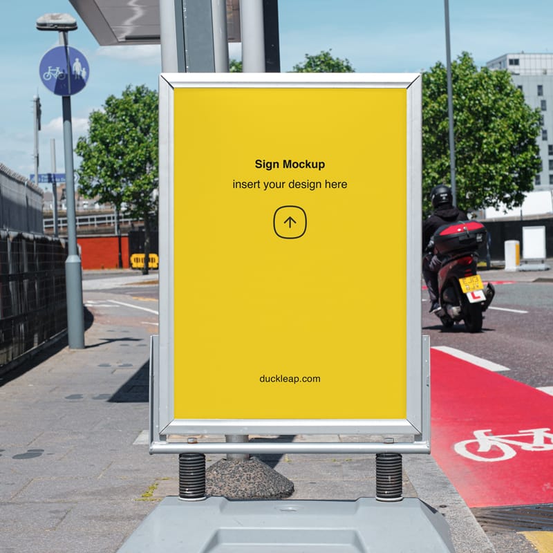 Sidewalk Sign Mockup PSD