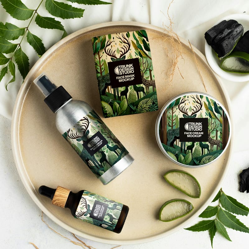 Skin and Hair Care Mockup PSD