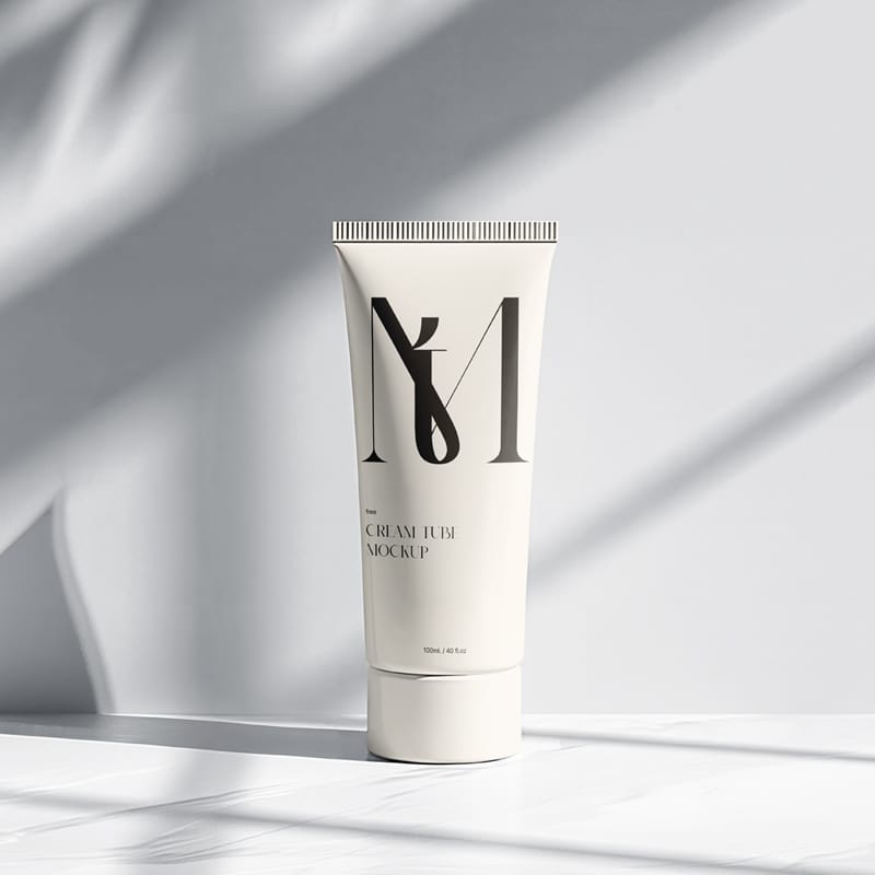 Stylish Cream Tube Mockup PSD