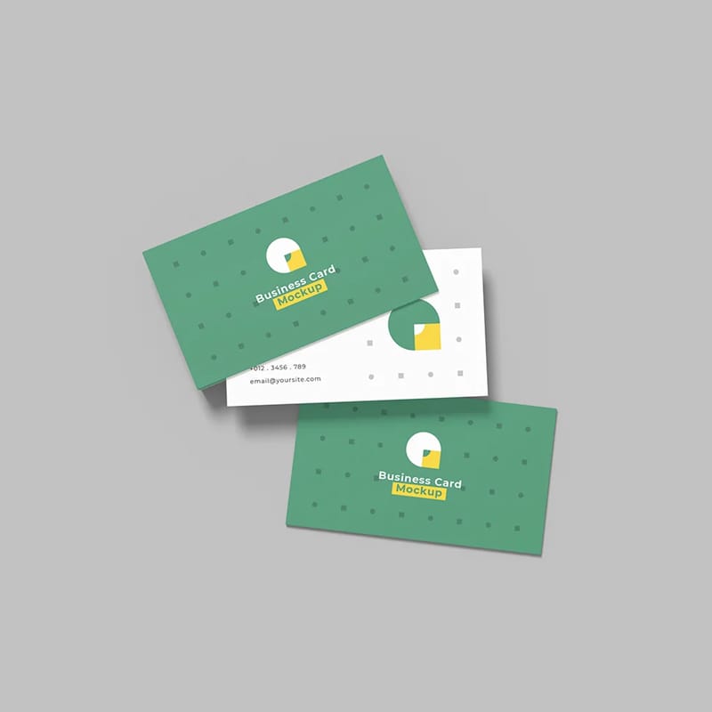 Top View Business Card Mockup PSD