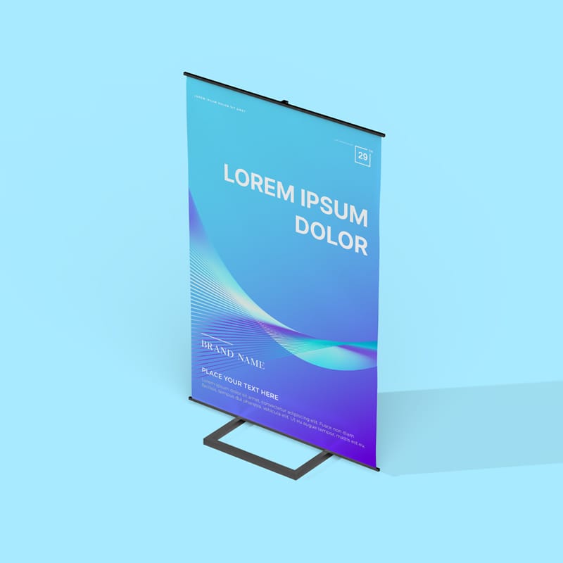 Vertical Banner Mockup PSD