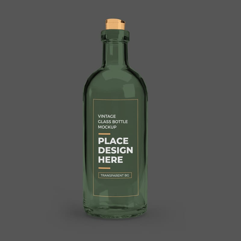 Vintage Bottle Mockup Template PSD