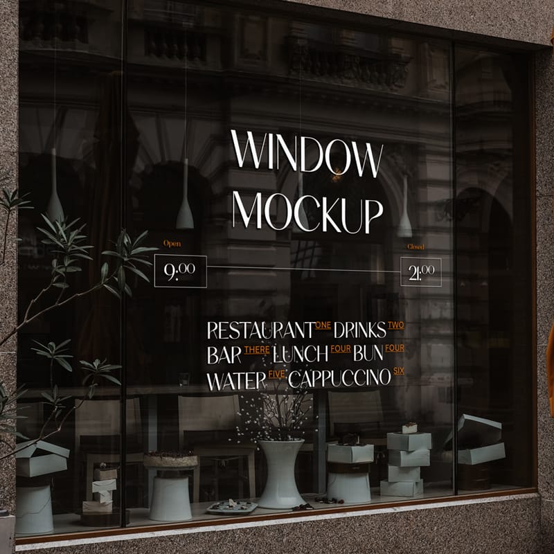 Window Sticker Mockup PSD