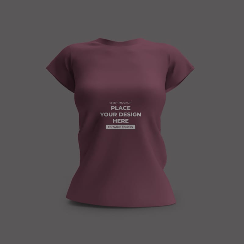 Woman Shirt Mockup Template Set PSD