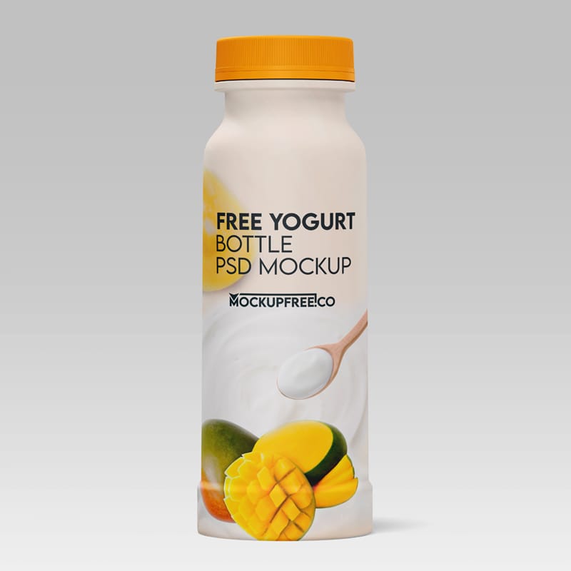Yogurt Bottle Mockup Template PSD