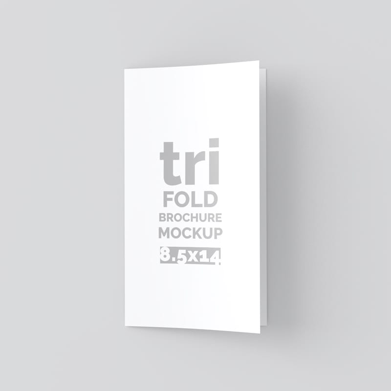 14×8.5 Trifold Brochure Mockup Template PSD