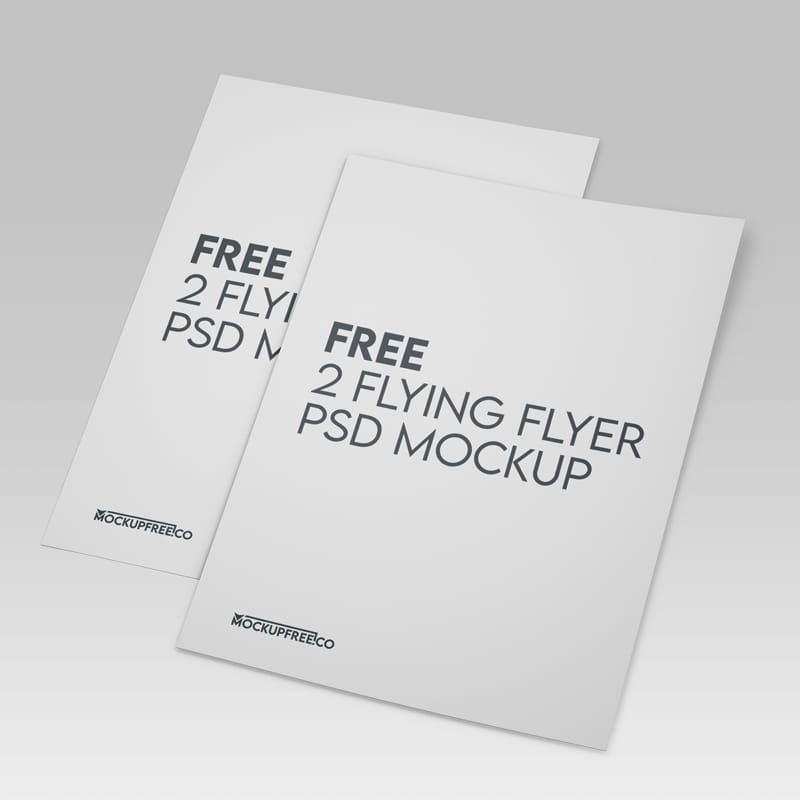 2 Flying Flyer Mockup PSD