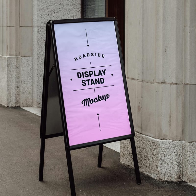 A-Frame Display Stand Mockup PSD