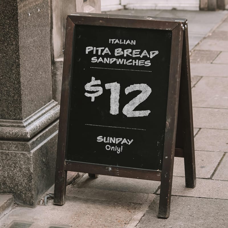 A-Stand Chalkboard Mockup PSD