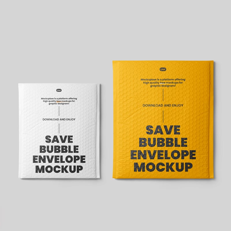 Big Bubble Envelopes Mockup PSD
