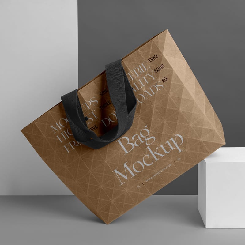 Big Paper Shopping Bag Mockup PSD