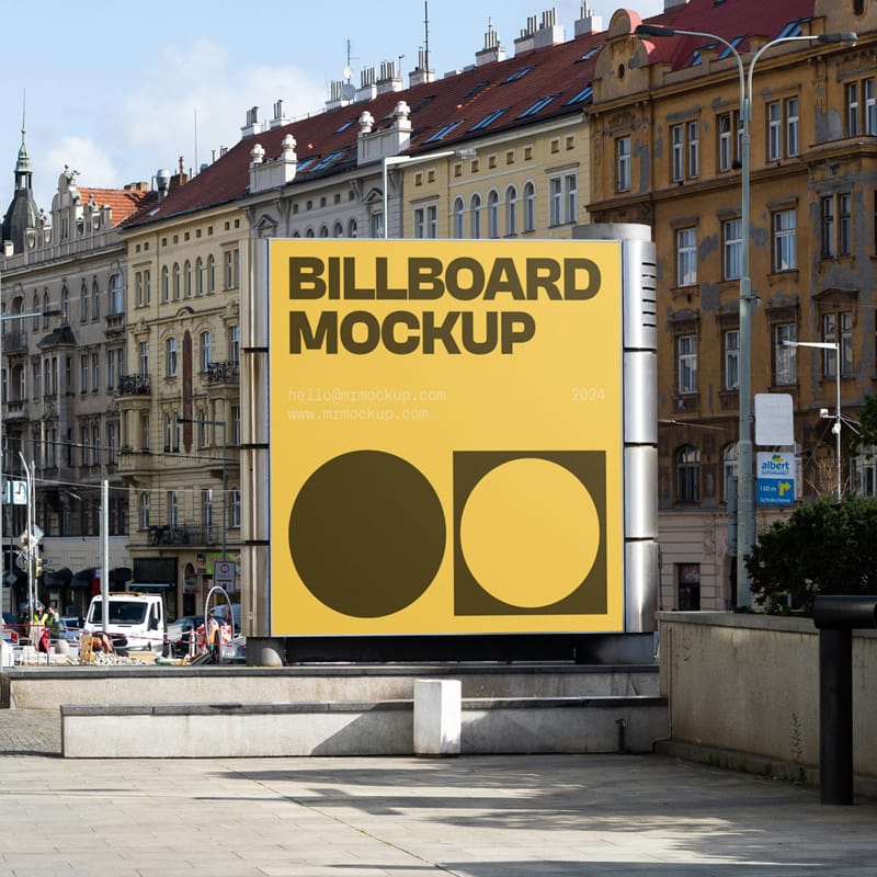 Billboard on the Streets Mockup PSD