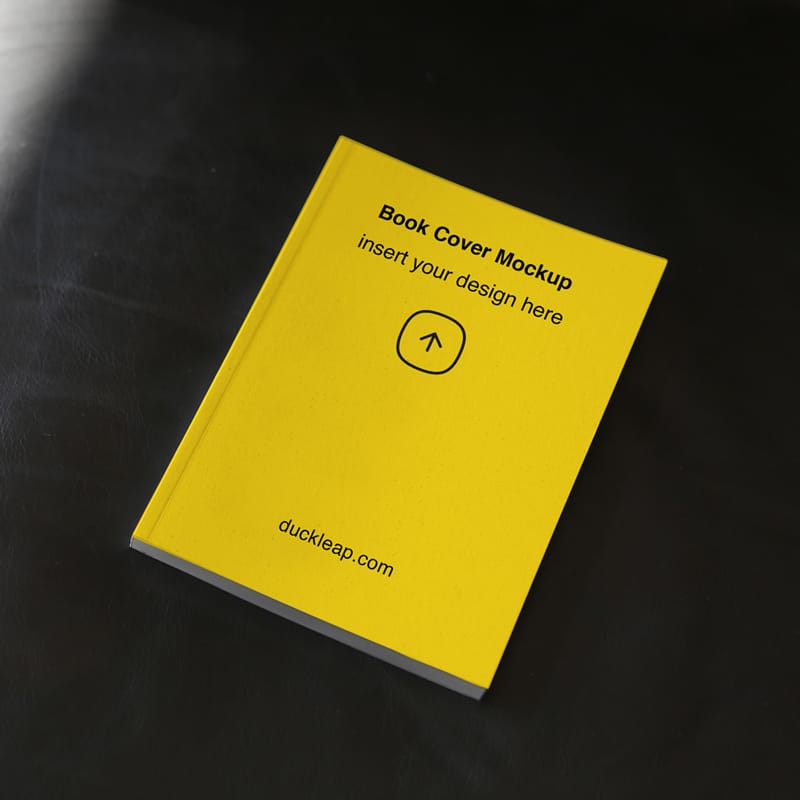 Book on Black Leather Mockup PSD