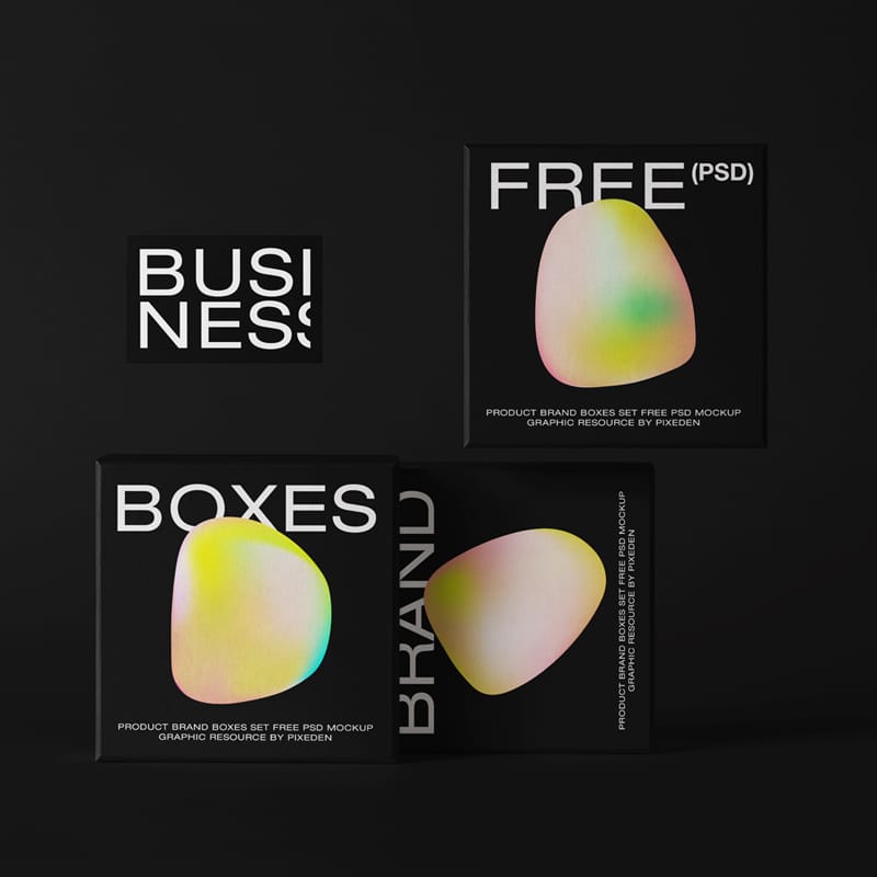 Boxes Packaging Product Mockup Set PSD