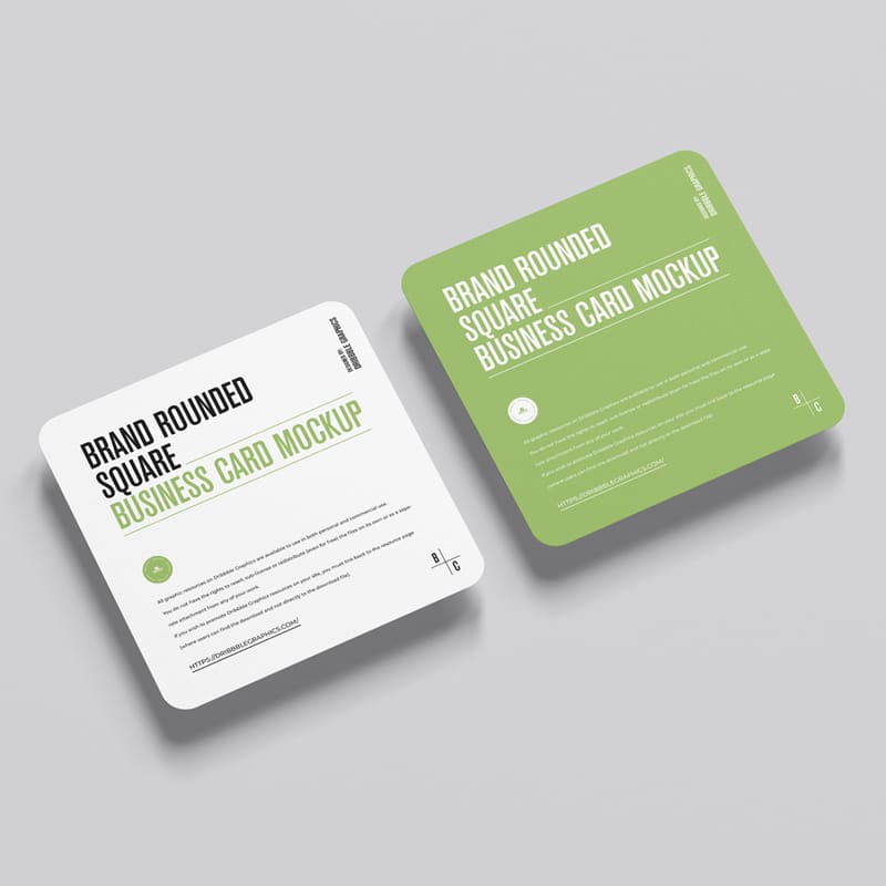 Brand Rounded Square Business Card Mockup PSD