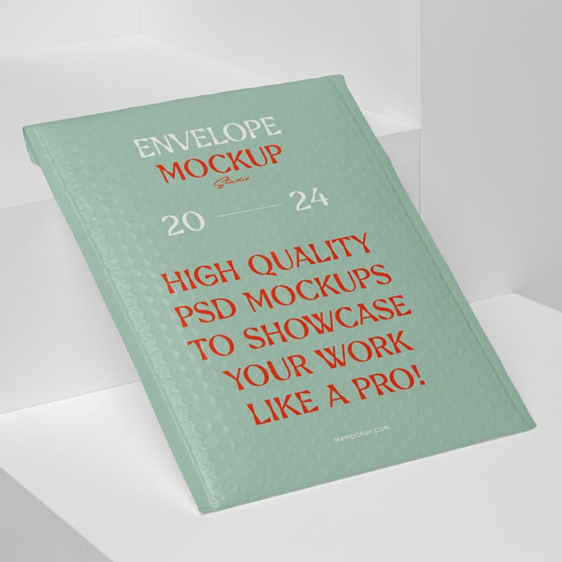 Bubble Envelop on Boxes Mockup PSD