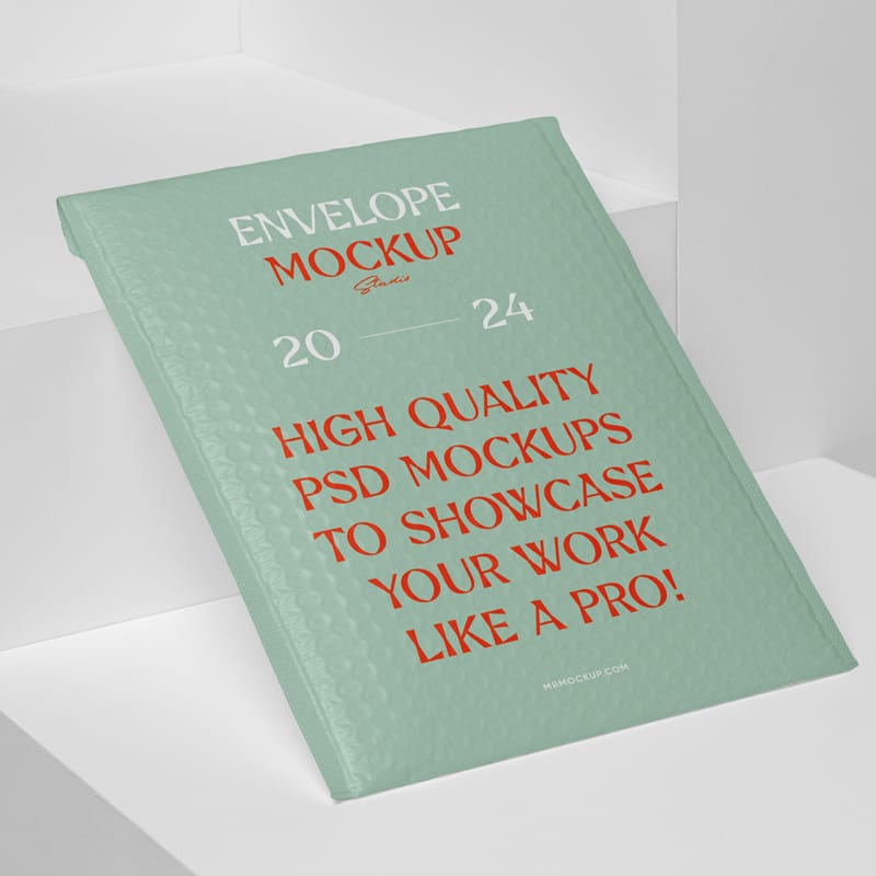 Bubble Envelop on Boxes Mockup PSD