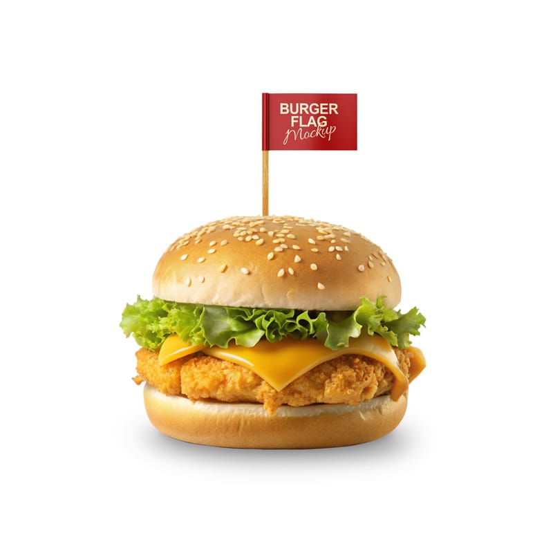 Burger Flag Mockup PSD