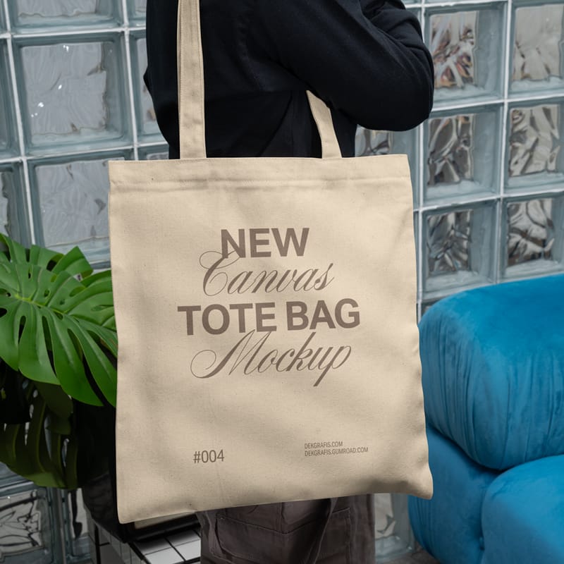 Canvas Tote Bag Mockup Template PSD