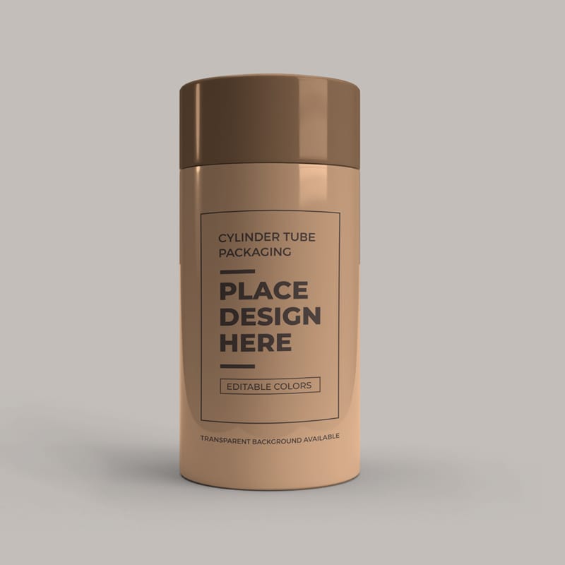 Cylinder Tube Mockup Template PSD