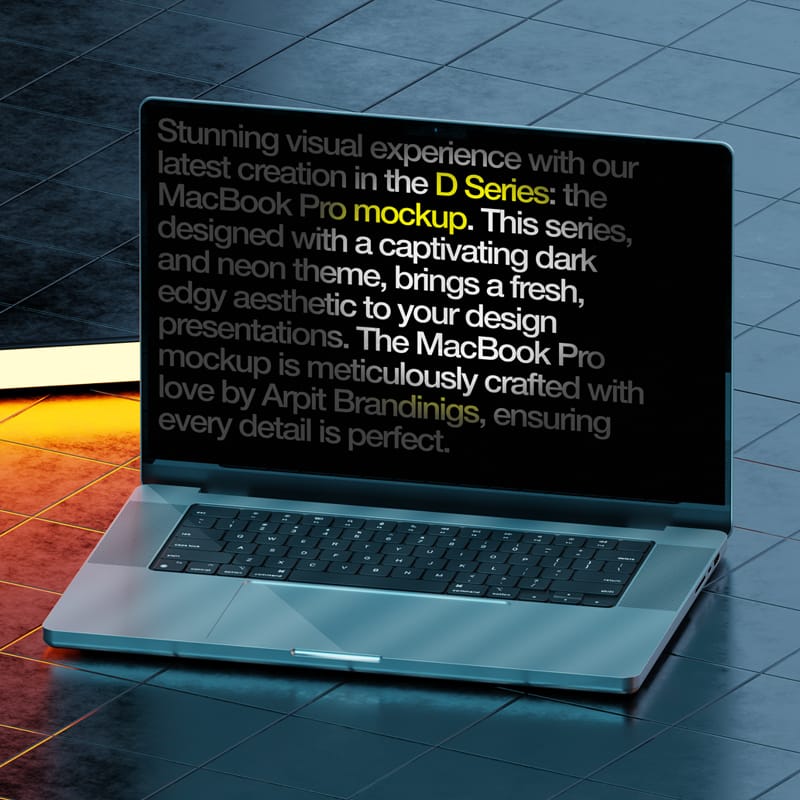 D Series Macbook Pro Mockup PSD