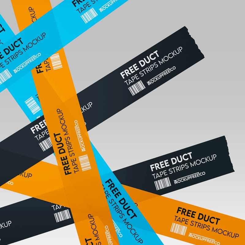 Duct Tape Strips Mockup PSD