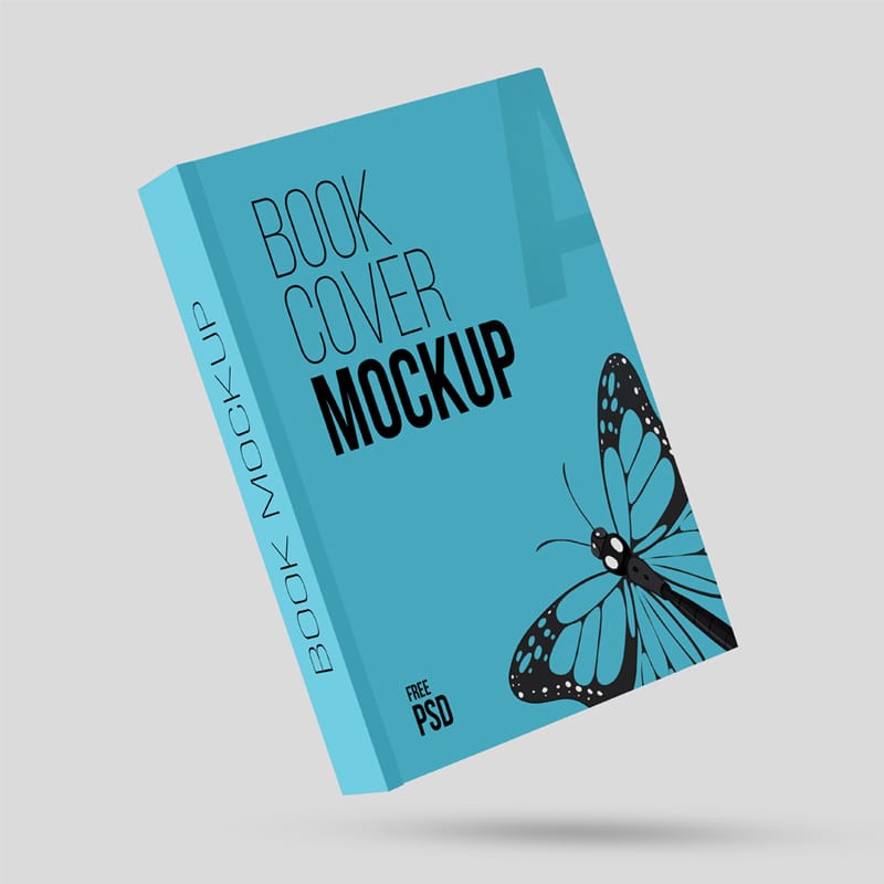 Floating Book Mockup PSD
