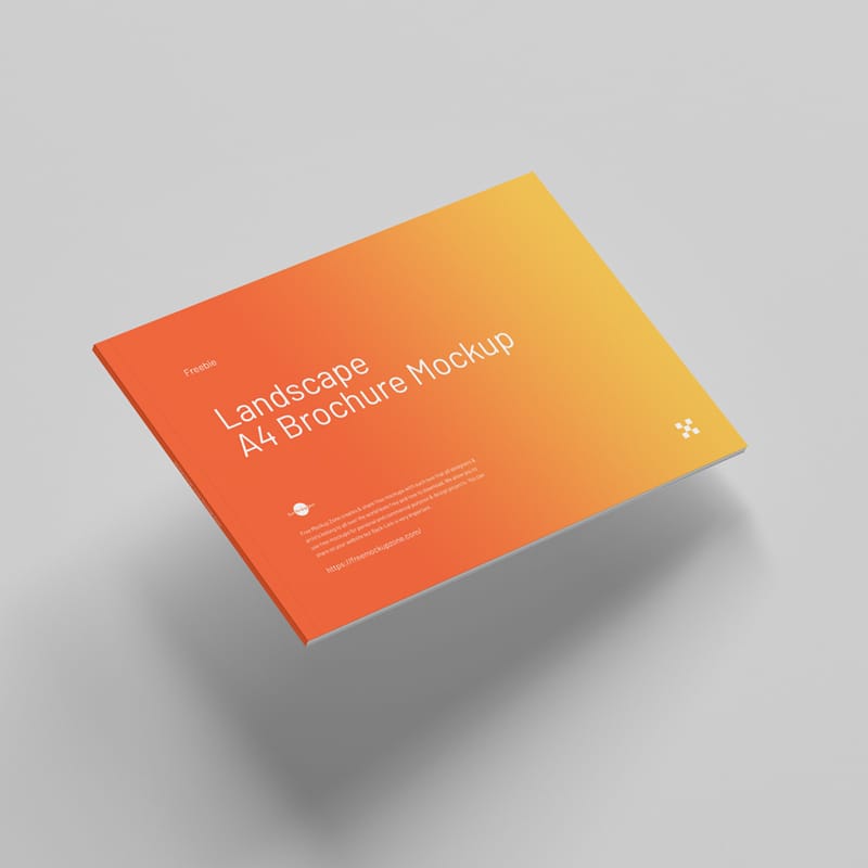 Floating Landscape A4 Brochure Mockup PSD