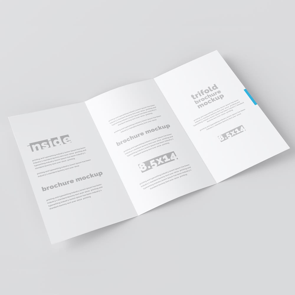 Free 14×8.5 Trifold Brochure Mockup PSD