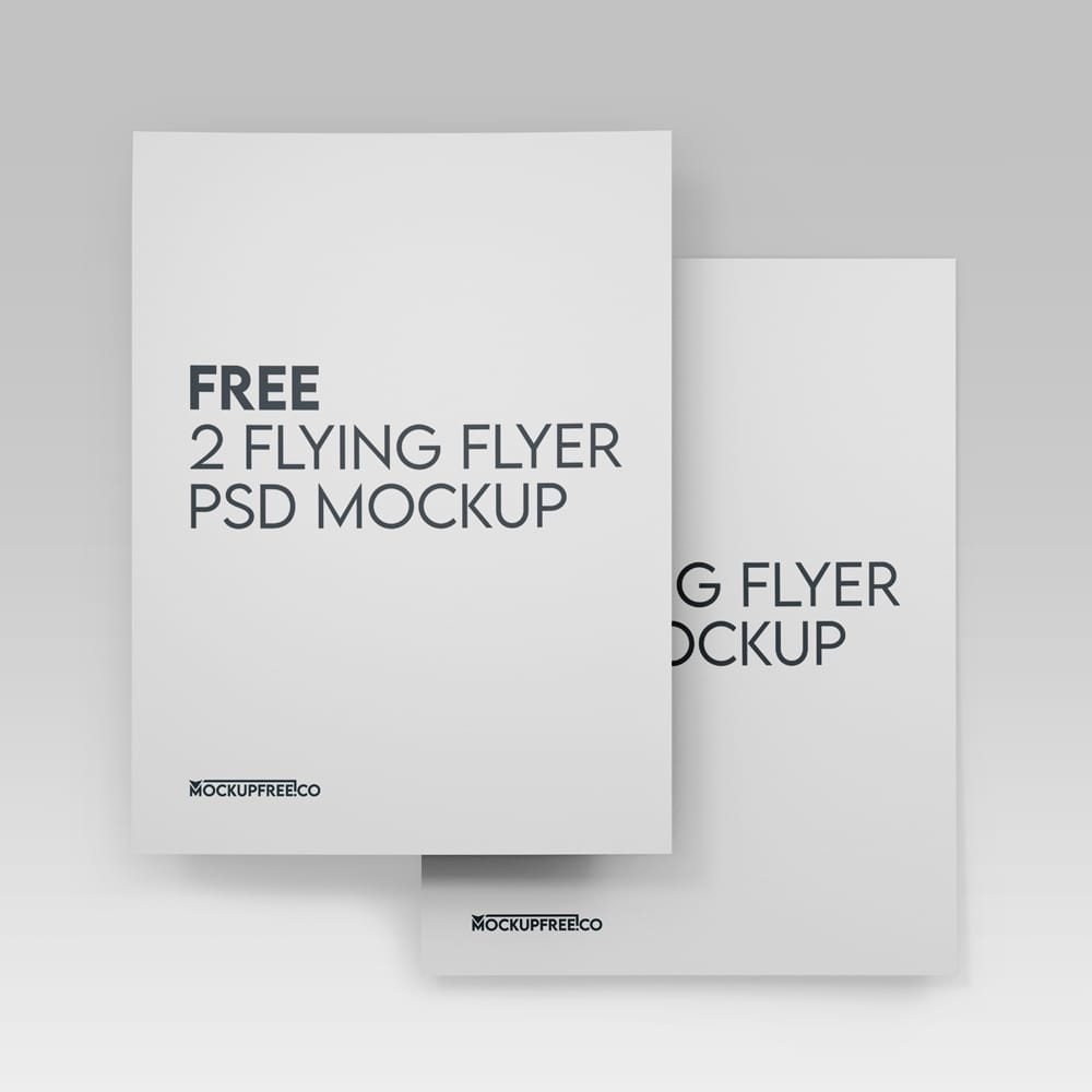 Free 2 Flying Flyer Mockup PSD