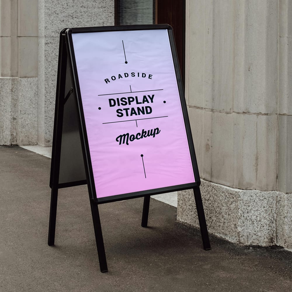 Free A-Frame Display Stand Mockup PSD