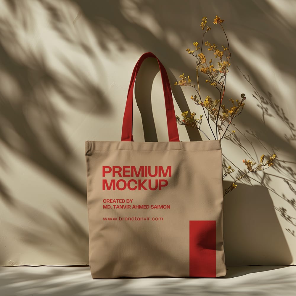 Free Aesthetic Tote Bag Mockup PSD