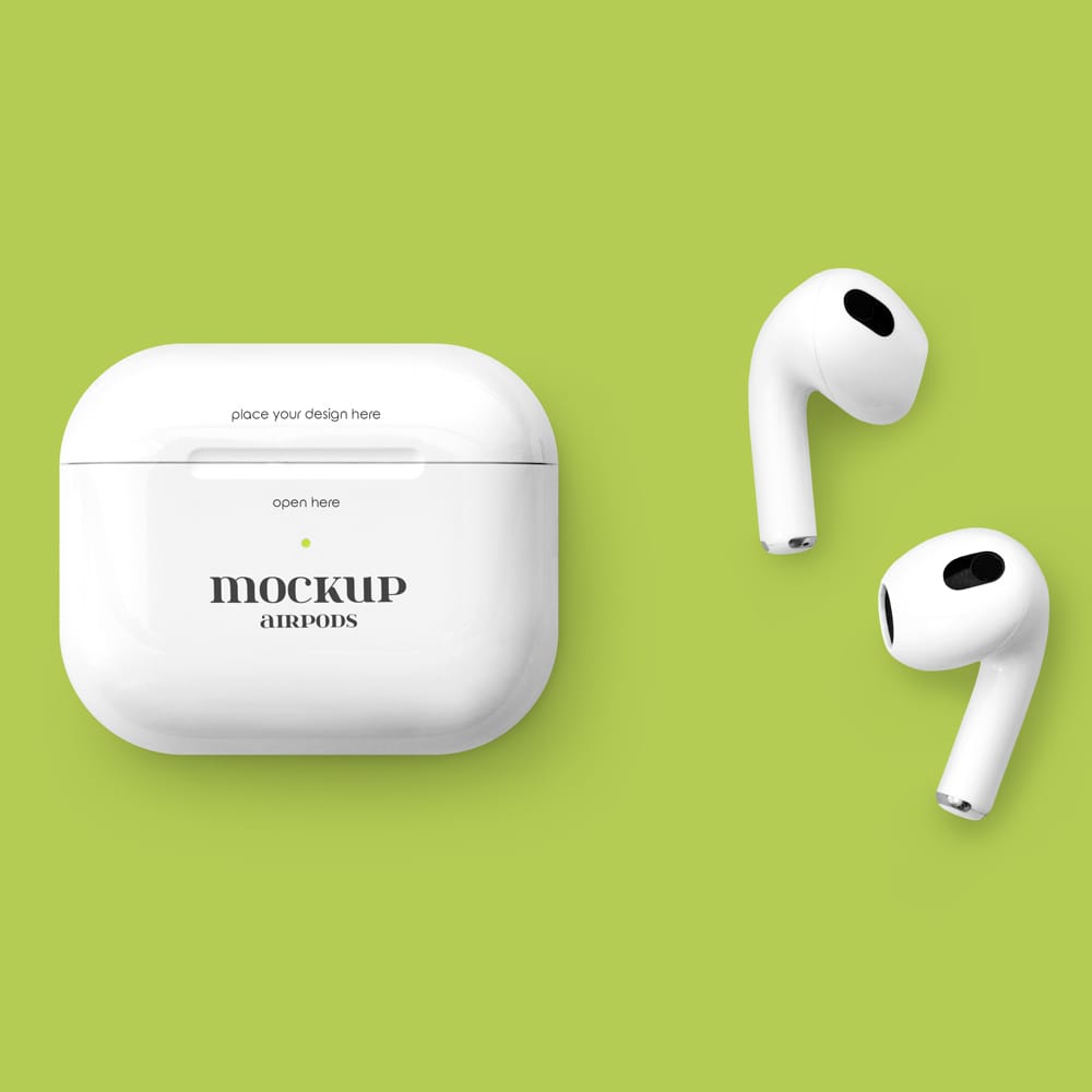 Free AirPods 3 Mockup PSD