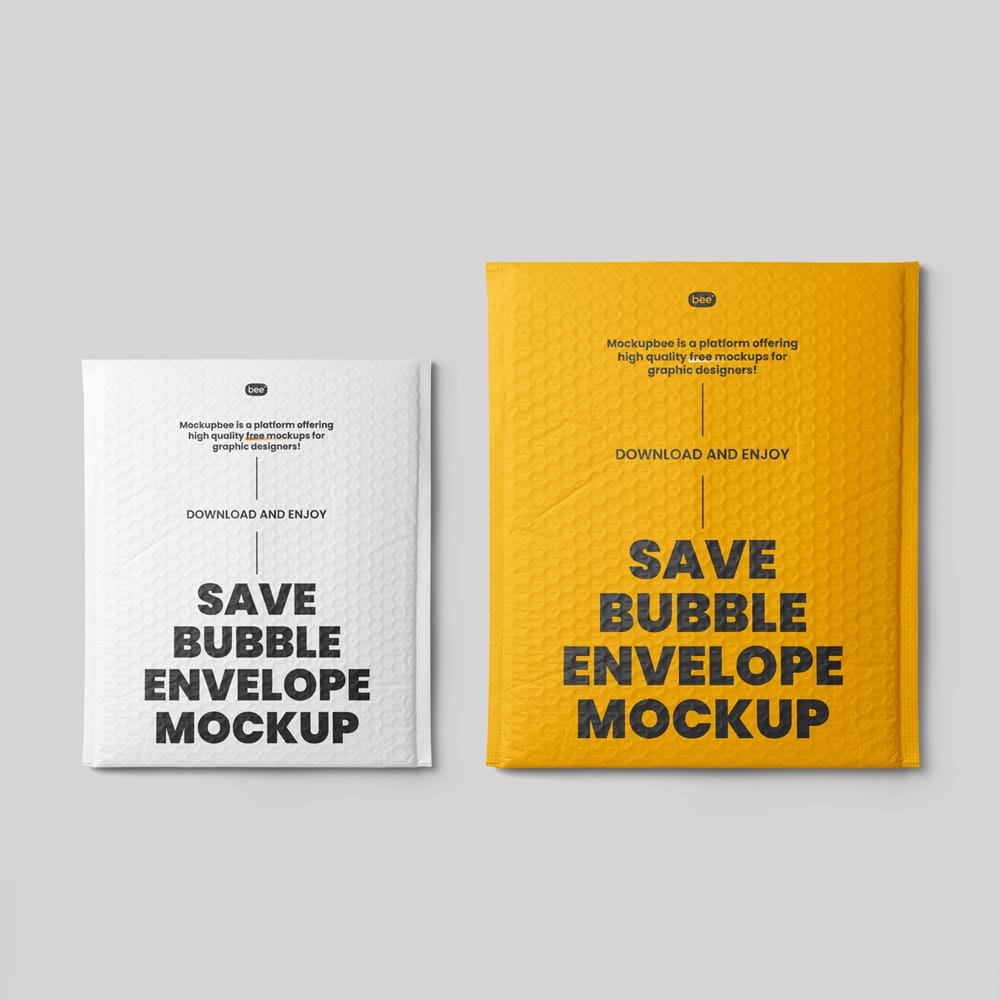 Free Big Bubble Envelopes Mockup PSD