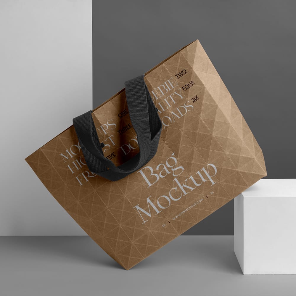 Free Big Paper Shopping Bag Mockup PSD