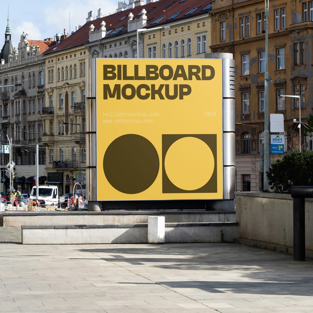 Free Billboard on the Streets Mockup PSD