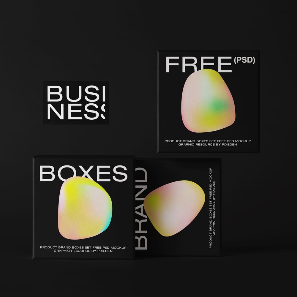 Free Boxes Packaging Product Mockup Set PSD